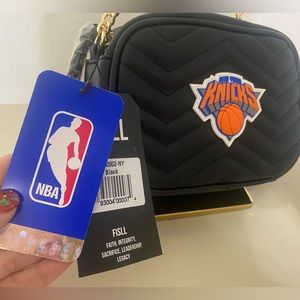 Black basketball KNICKS quilted crossbody bag/handbag/shoulder bag